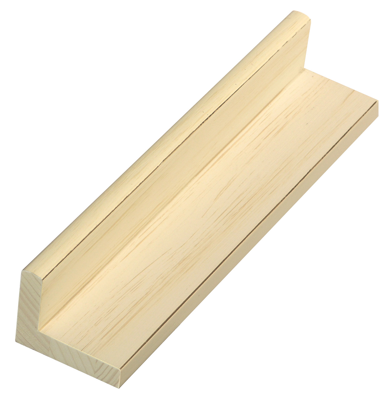 Moulding ayous L shape, Larg.mm44 Height 34 Natural wood