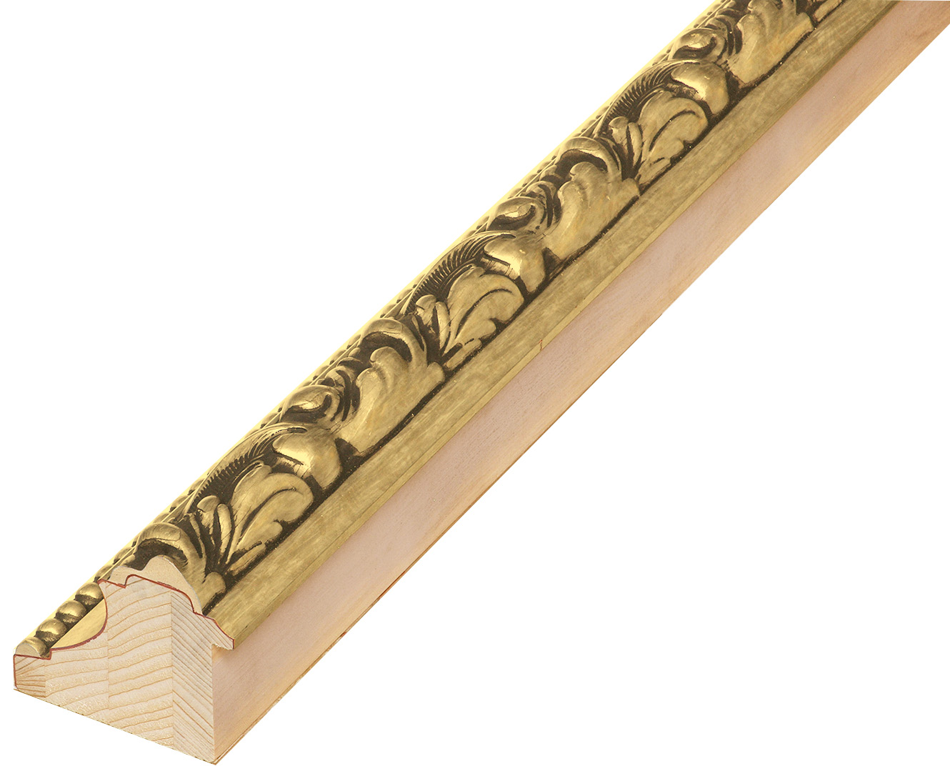 Moulding finger-jointed fir Width 82mm Height 49 Gold, decorations