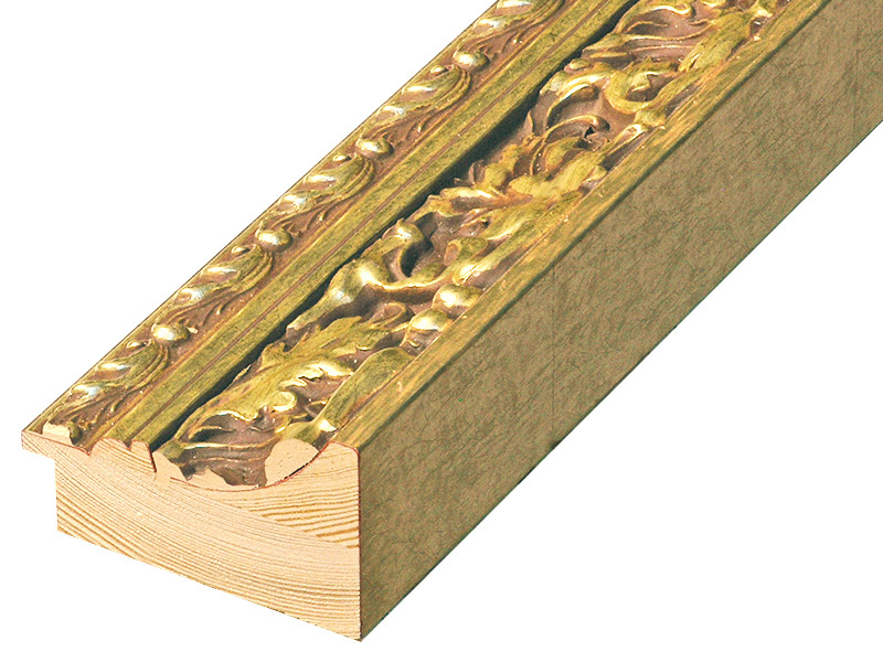 Moulding finger-jointed fir Width 82mm Height 49 Gold, decorations